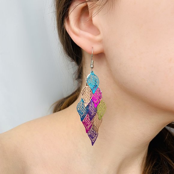 Green Leaf Earrings - Picture 8 of 8